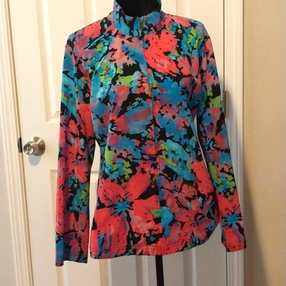 Tropical tie dye jacket